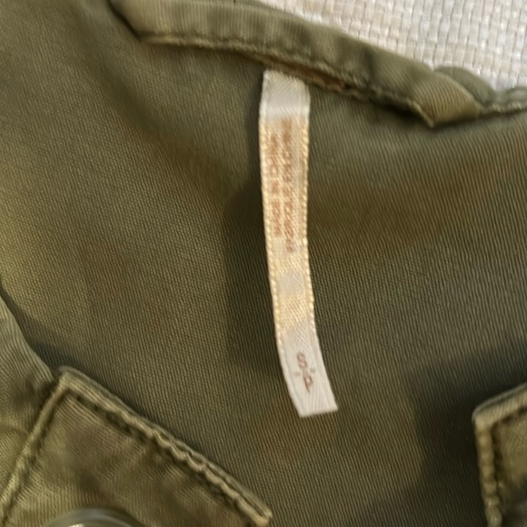 Free People Safari Pullover Lace up Army Green Anorak Hooded Top Size S - Picture 9 of 11